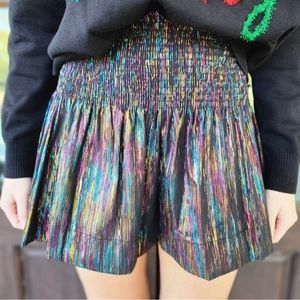NWT Queen of Sparkles Black Rainbow Shorts - Small